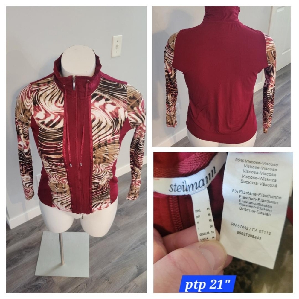 Gorgeous Steilmann size large zip up top